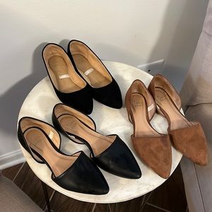 Three pair of flats